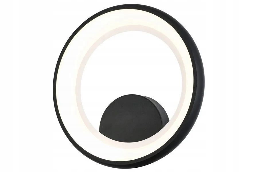 Moderní nástěnné svítidlo s černou Led obručí a bílým interiérem Reality