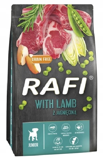 Levně Suché krmivo pro psy Rafi Junior Jehněčí 10kg pro štěňata Bez Obilovin