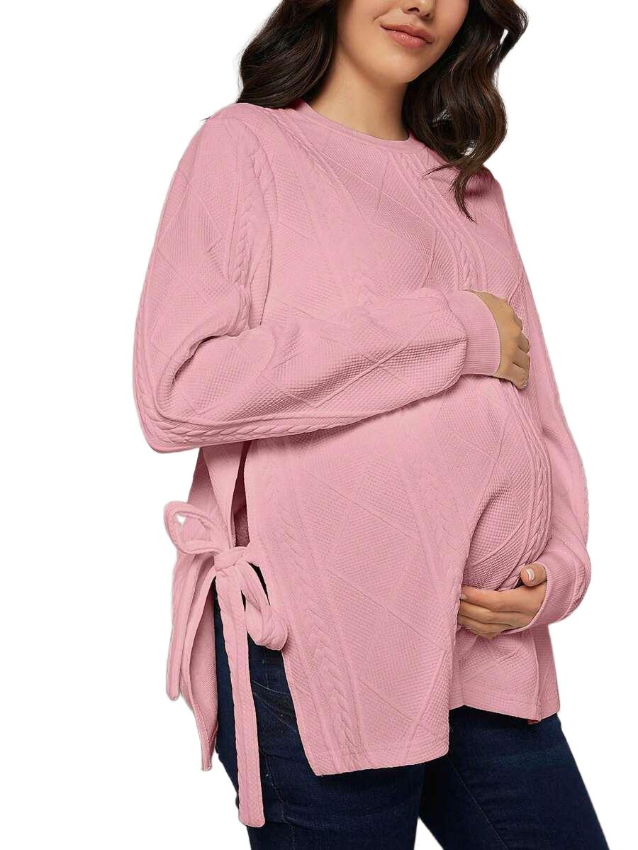 SHEIN DAMSKI RÓŻOWY SWETER CIĄŻOWY Z ROZCIĘCIAMI M