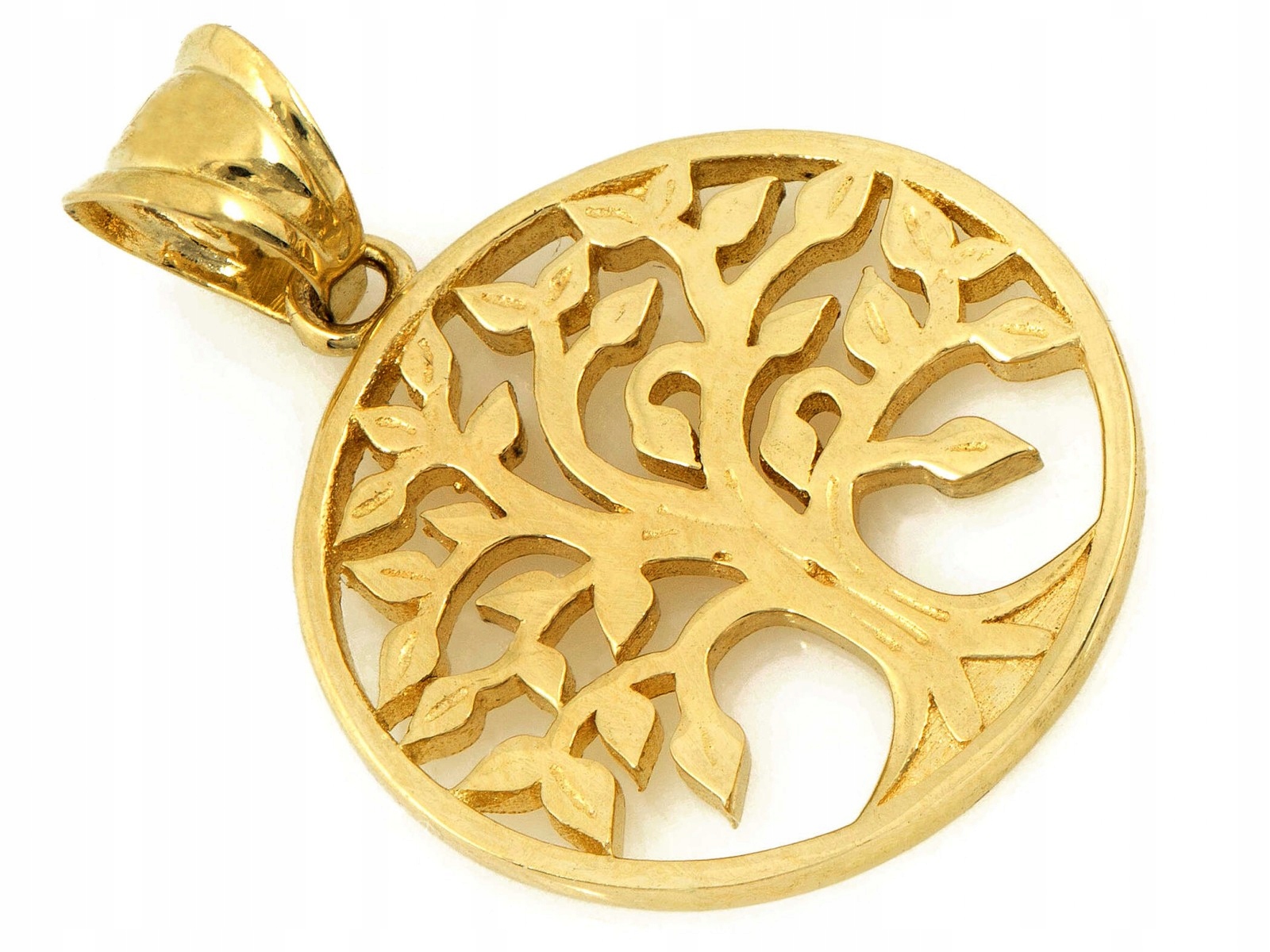 Zlatý přívěsek 585 prolamovaný strom štěstí prolamované kolečko jako dárek 14kt