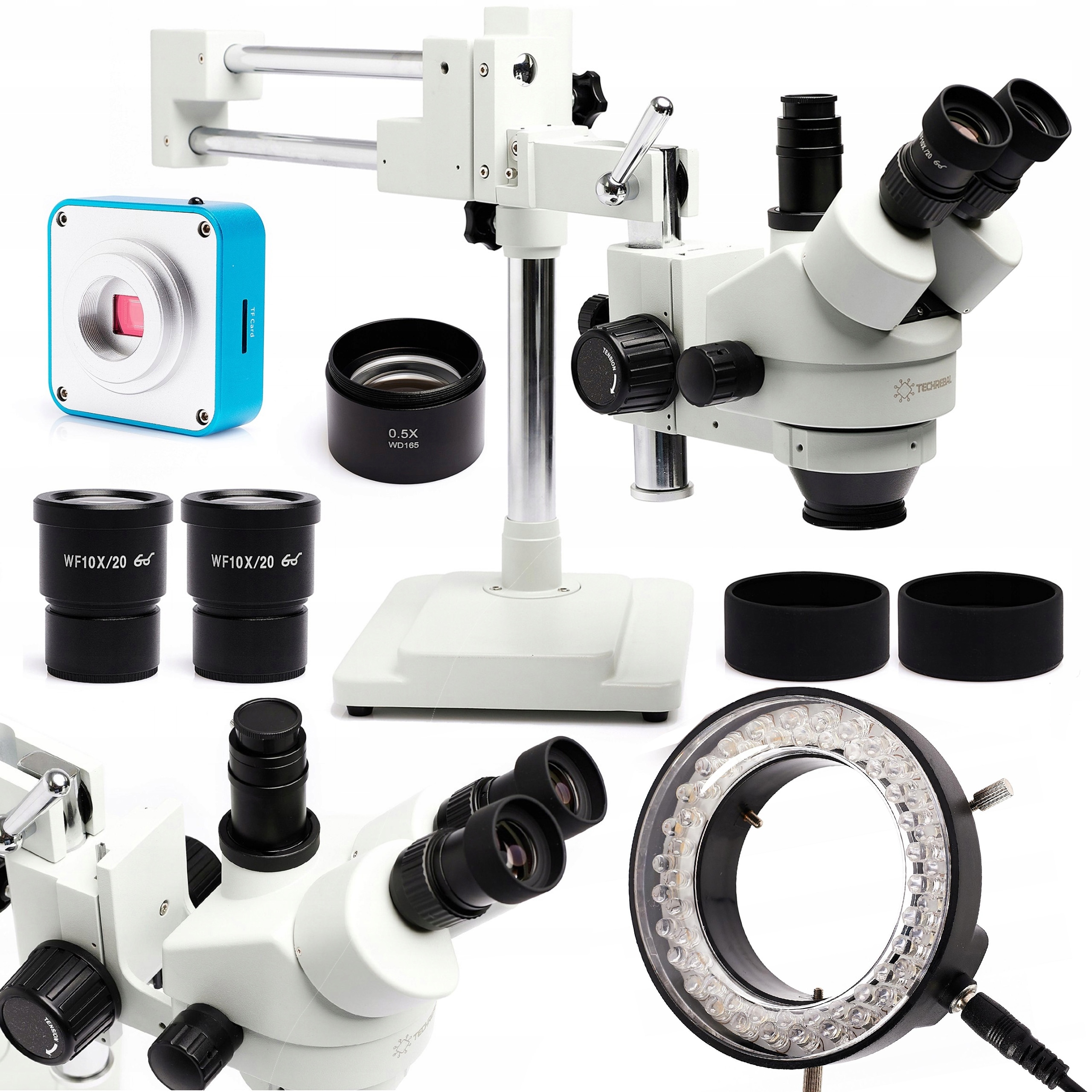 Trinokualrový Optický Mikroskop Kamera 16 Mp Full Hd 4K Sada Osvětlení