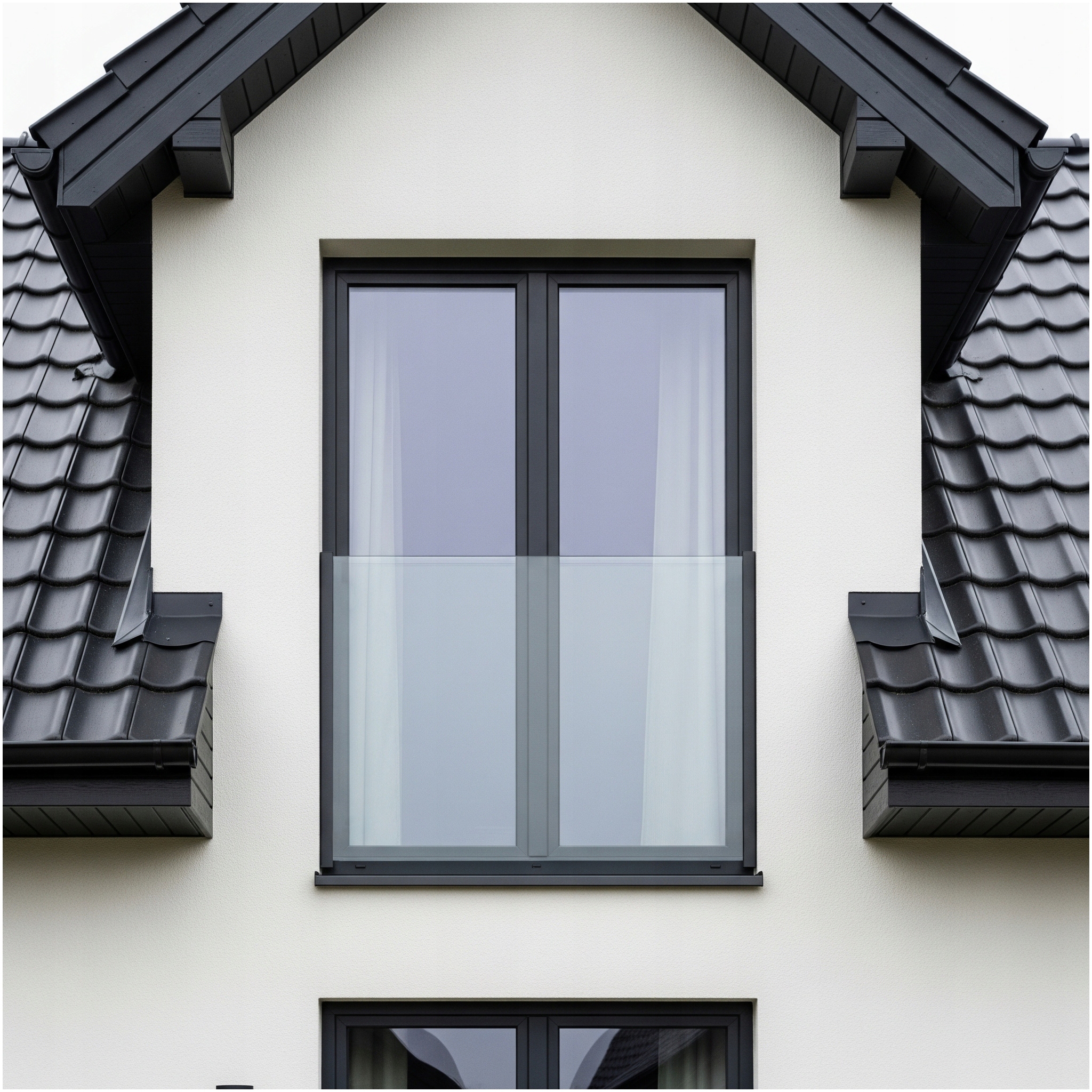 Francouzská zábradlí portfenetr naokenní profily Antracit