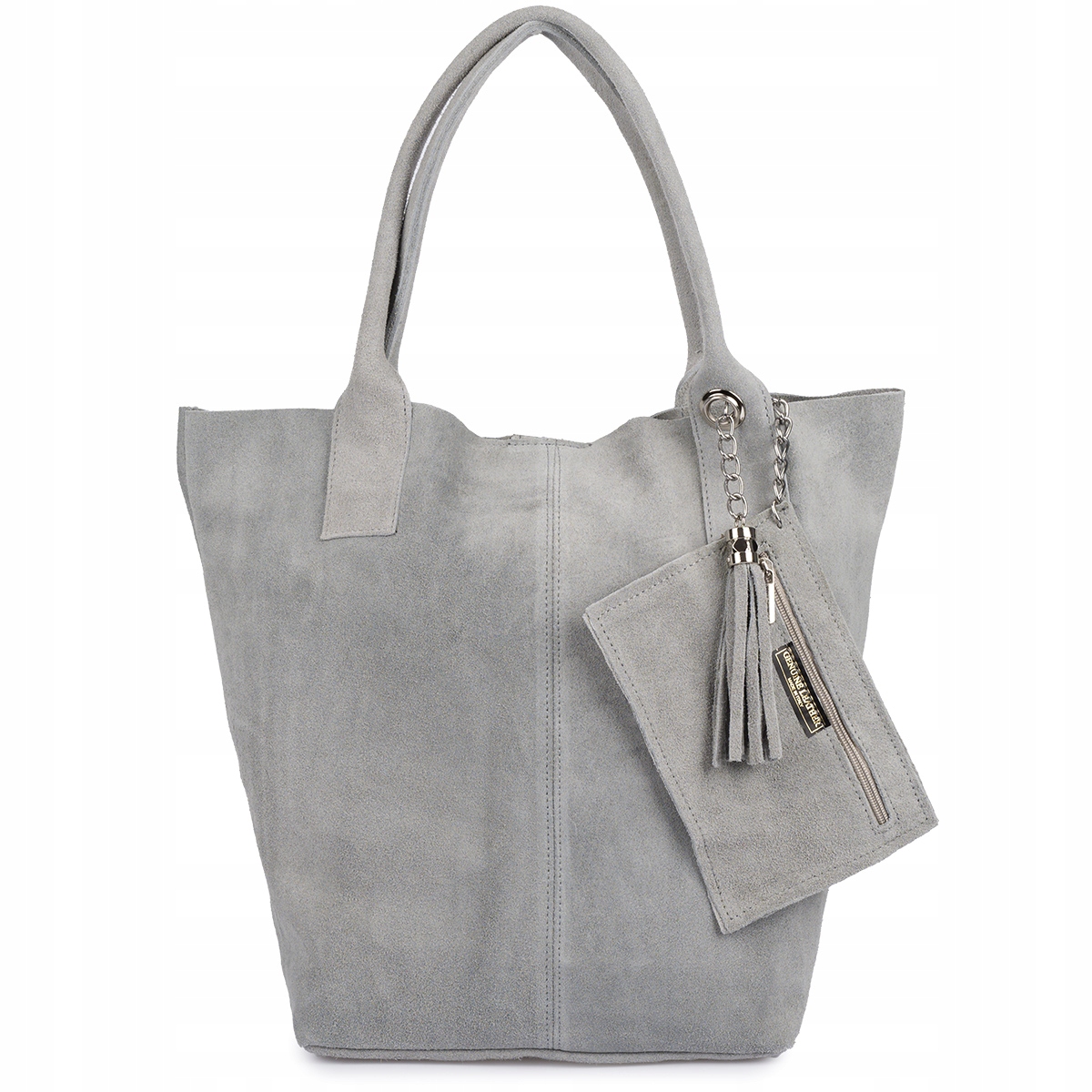 dámská kožená kabelka Shopper italská Semišová Kůže velká taška A4 Sáček