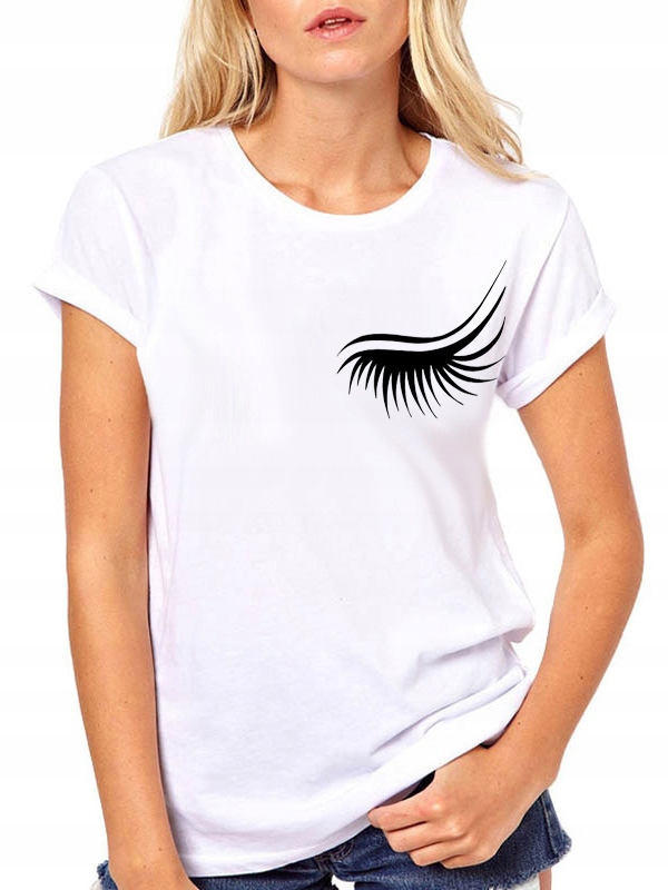 

T-shirt Koszulka Damska Z Nadrukiem Rzęsa XL