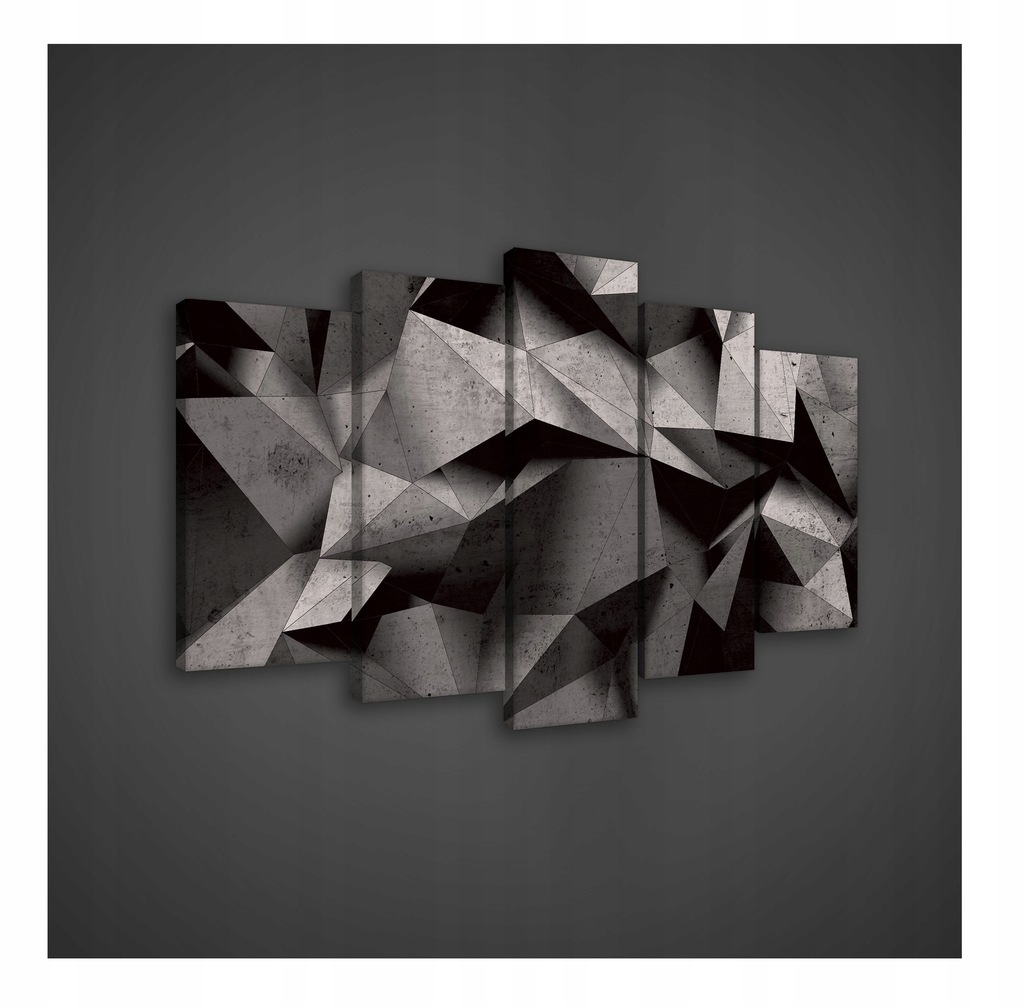 Obraz 100x60 Geometrie abstrakce polyptych moderní umění 3D šedá