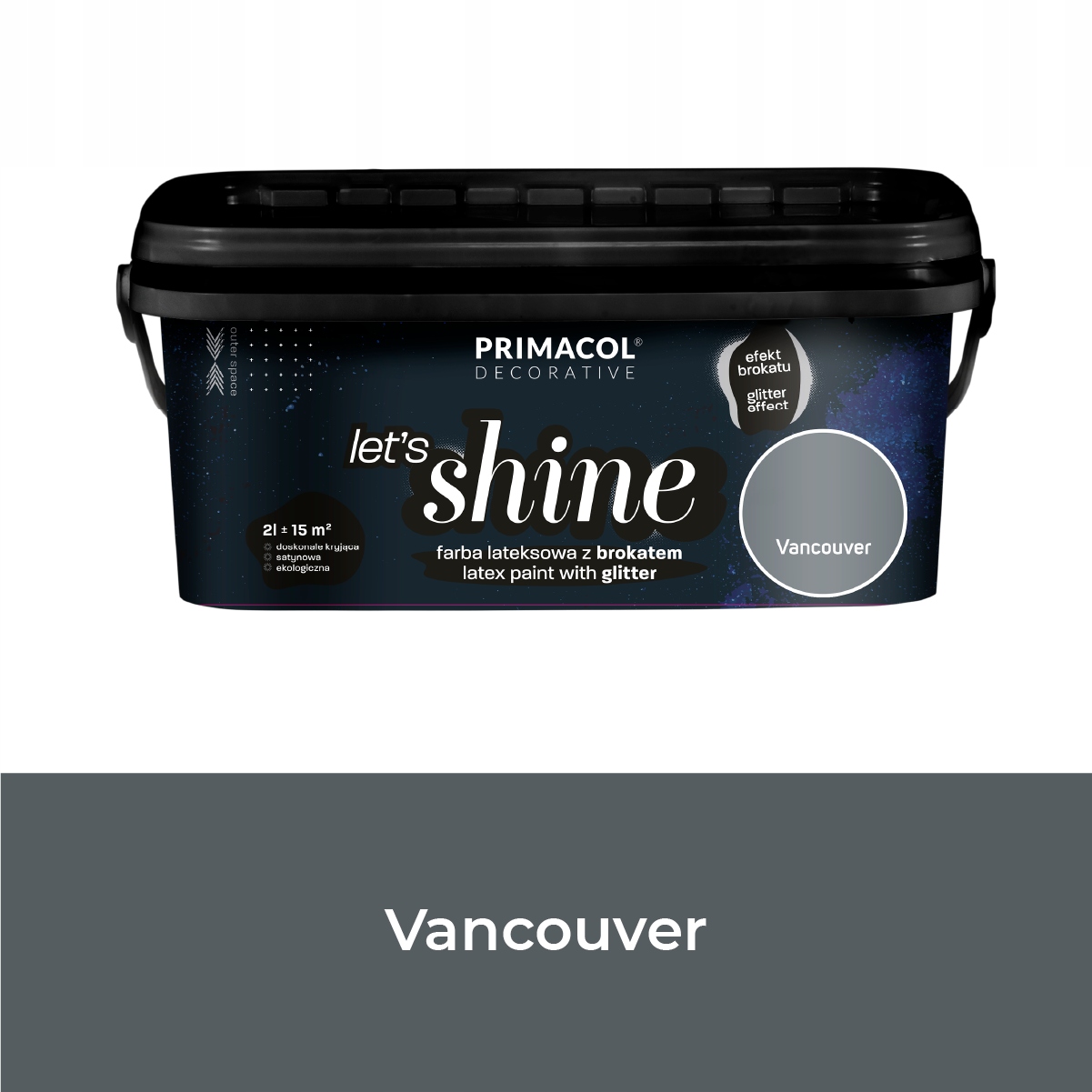 Primacol Let's Shine Barva Barva Se Třpytkami Vancouver 2L Grafit
