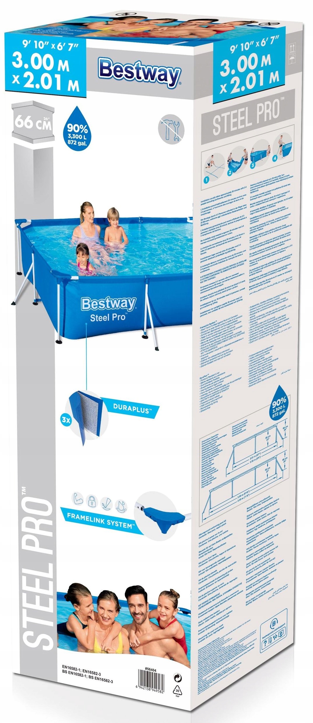 

Basen stelażowy Bestway Steel Pro 300x201x66 56404