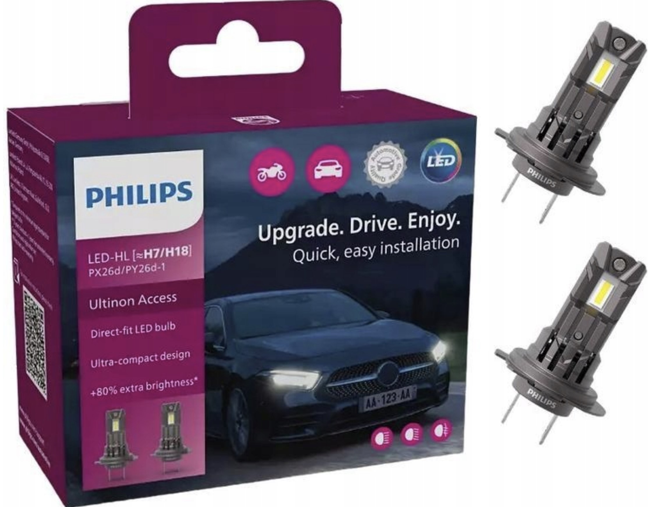 Autožiarovka Philips Access Led H18 H7 12V 16W 6000K 2 ks