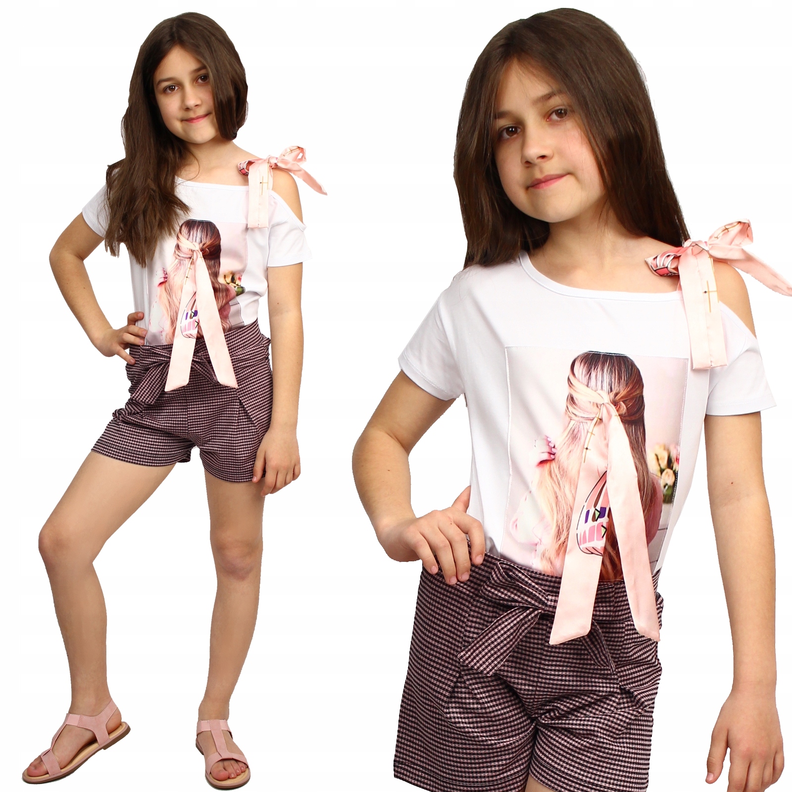 BLUZKA Na Jedno RAMIĘ ATŁASOWA Kokarda BIAŁA 176