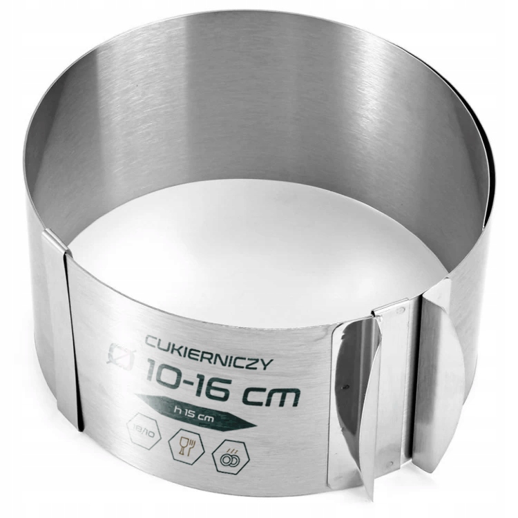 Regulovateľná forma D 10-16 cm H15 cm, oceľ 18/10. Cukrársky Rant