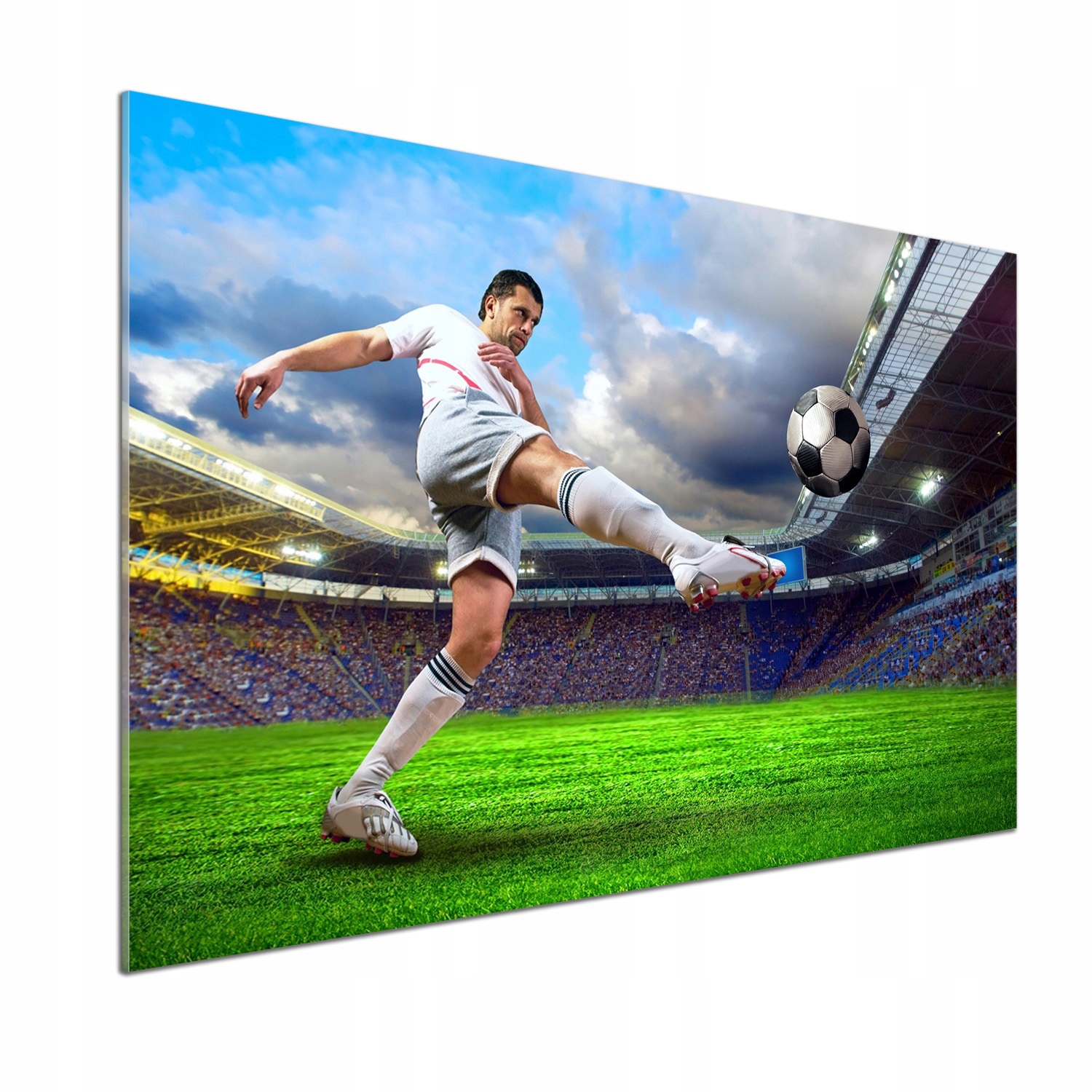 Panel lacobel Futbalista na štadióne 100x70 cm Lepidlo