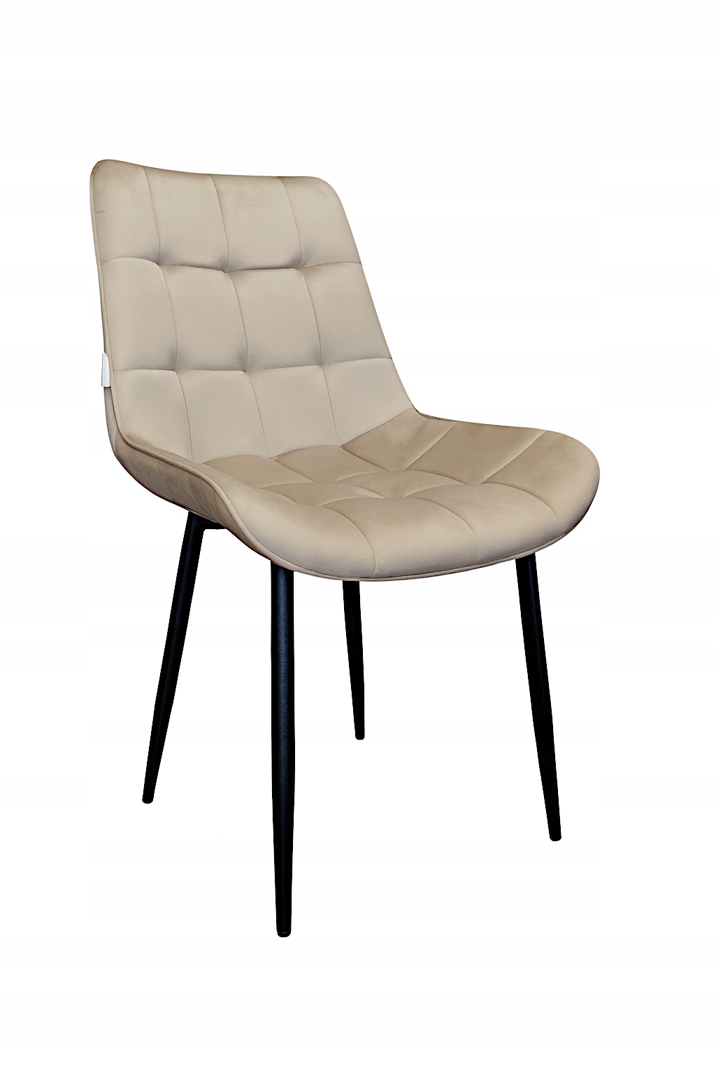 Krzesło Cherry MG06 Beżowe Czarne Nogi Tapicerowane Loft do Jadalni