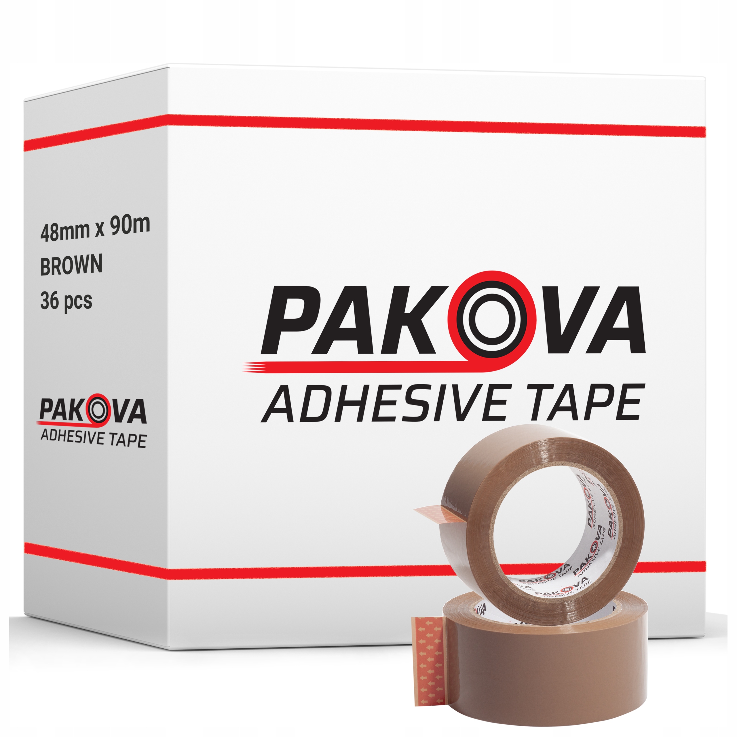 Taśma Pakowa Brązowa 48/100y Klejąca Mocna Długa Pakova 36 szt