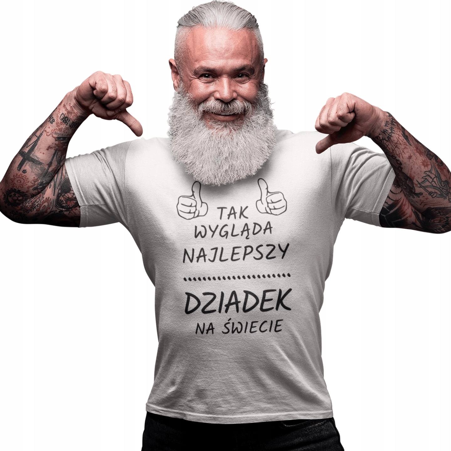 

T-shirt/koszulka męska biała - Super Dziadek