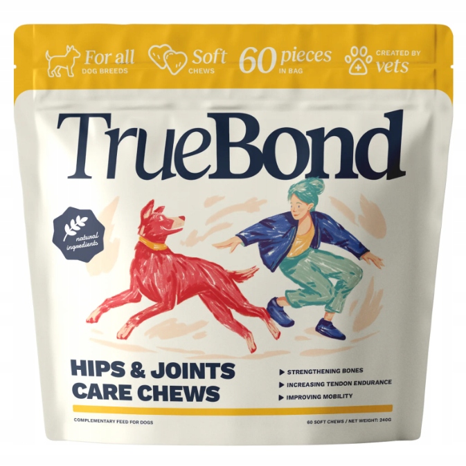 Levně Pamlsek Klouby Doplněk pro psa TrueBond Hips & Joints Care Chews 60 Kusů