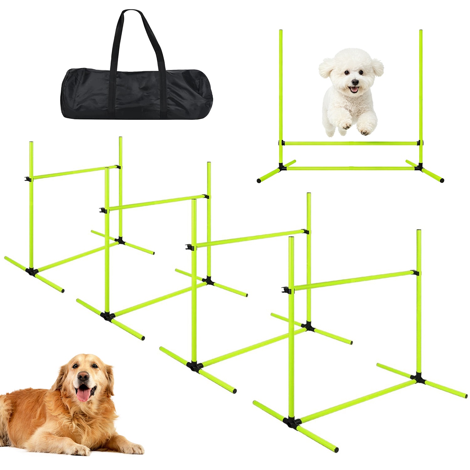 Zestaw Agility Dla Psa 4SZT Regulacja Wysokości Trening Dla Małych Psów