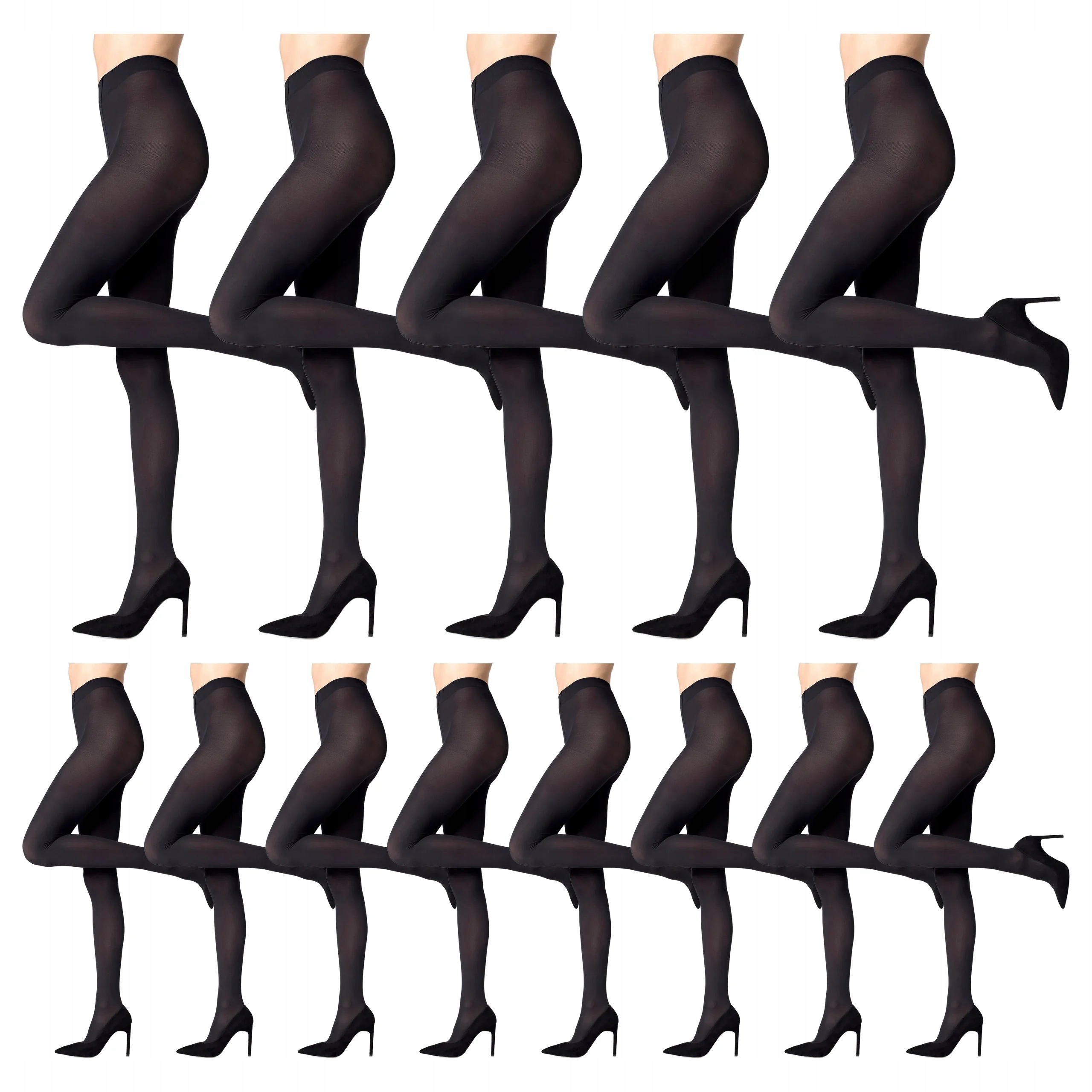 13 x Punčocháče matné elastické z mikrovlákna Tonic 40 2-S Nero