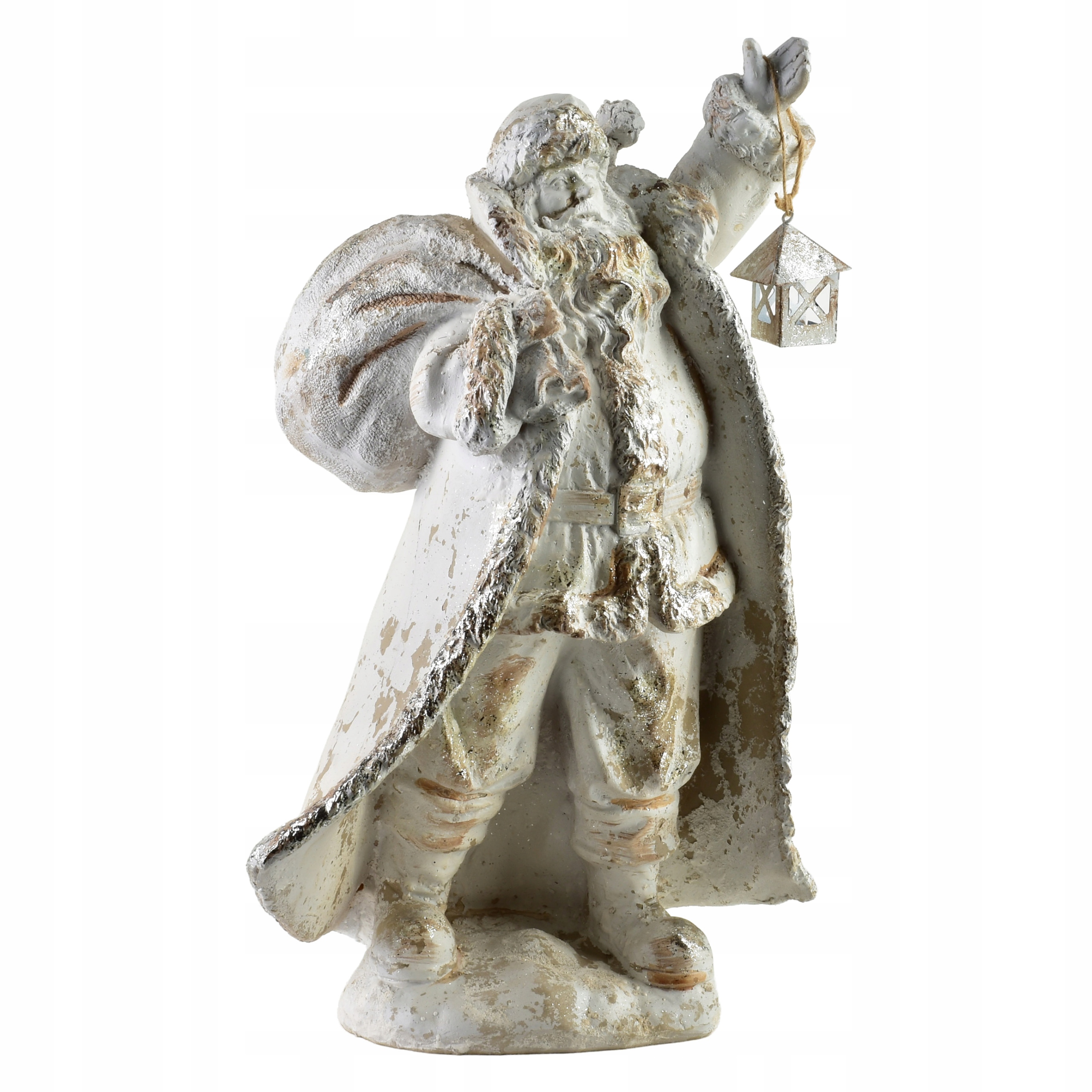 Figurka Svatý Mikuláš 41 cm bílá, vintage vánoční dekorace