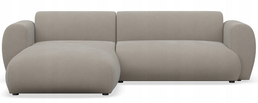 Rohová Sedací Souprava s funkcí spaní Emia, levostranná, šedobéžová, šenilová Easy Clean