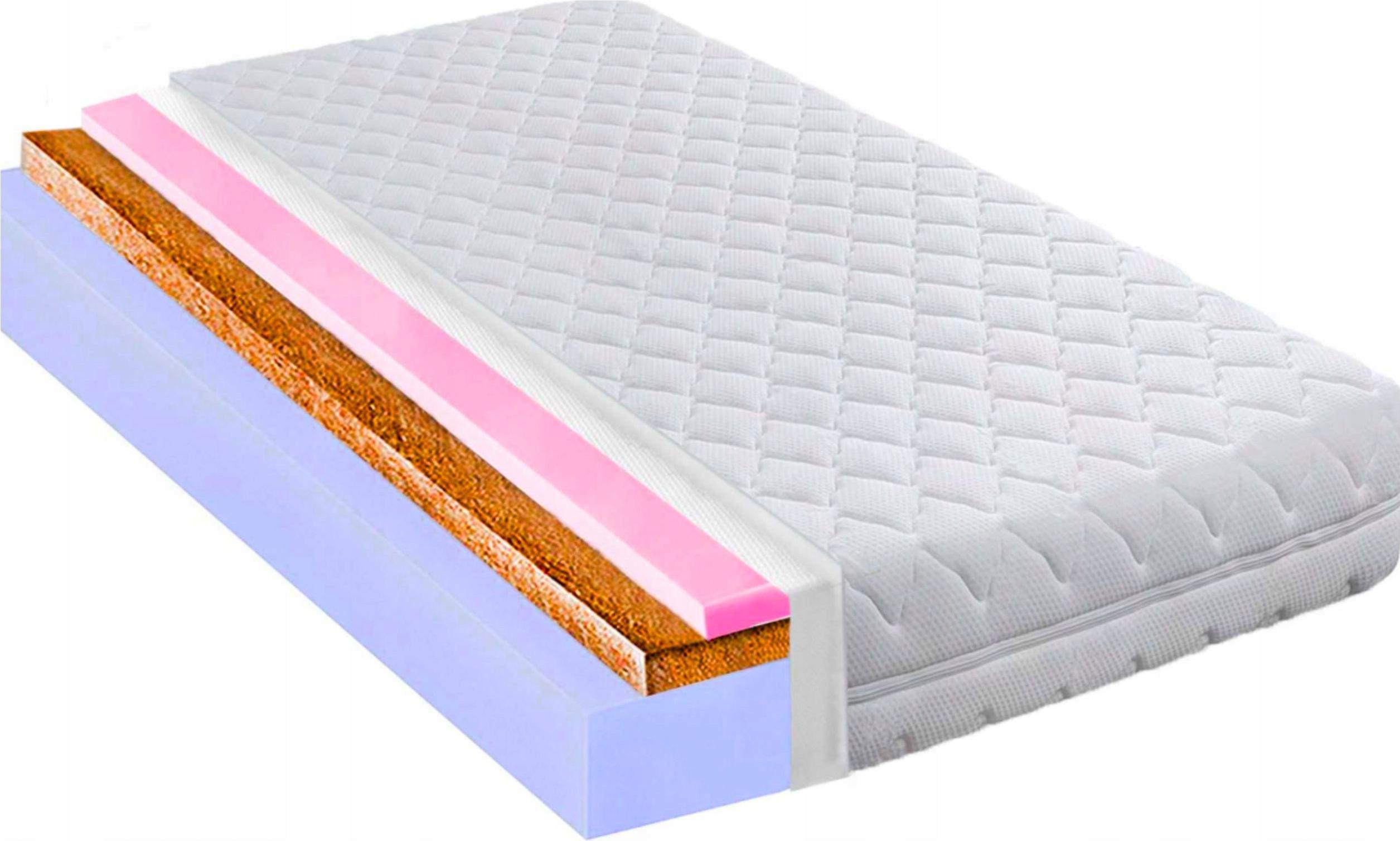 Matrac 120x160x10 s kokosom a hrnčekom proti bolesti, tvrdý H4 H5 tvrdená pena