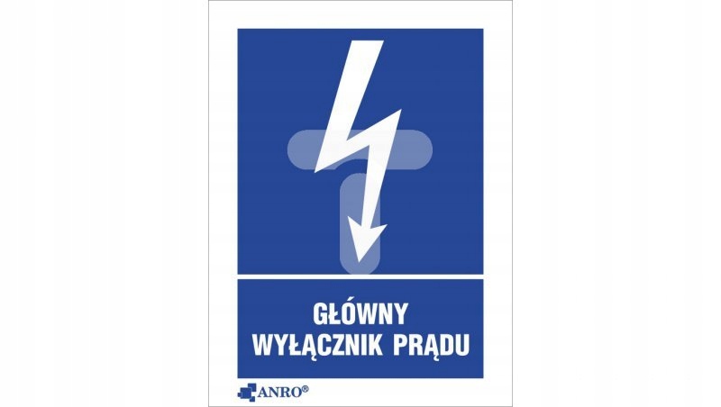 

Tabliczka ostrzegawcza /główny Wyłącznik Prądu 148