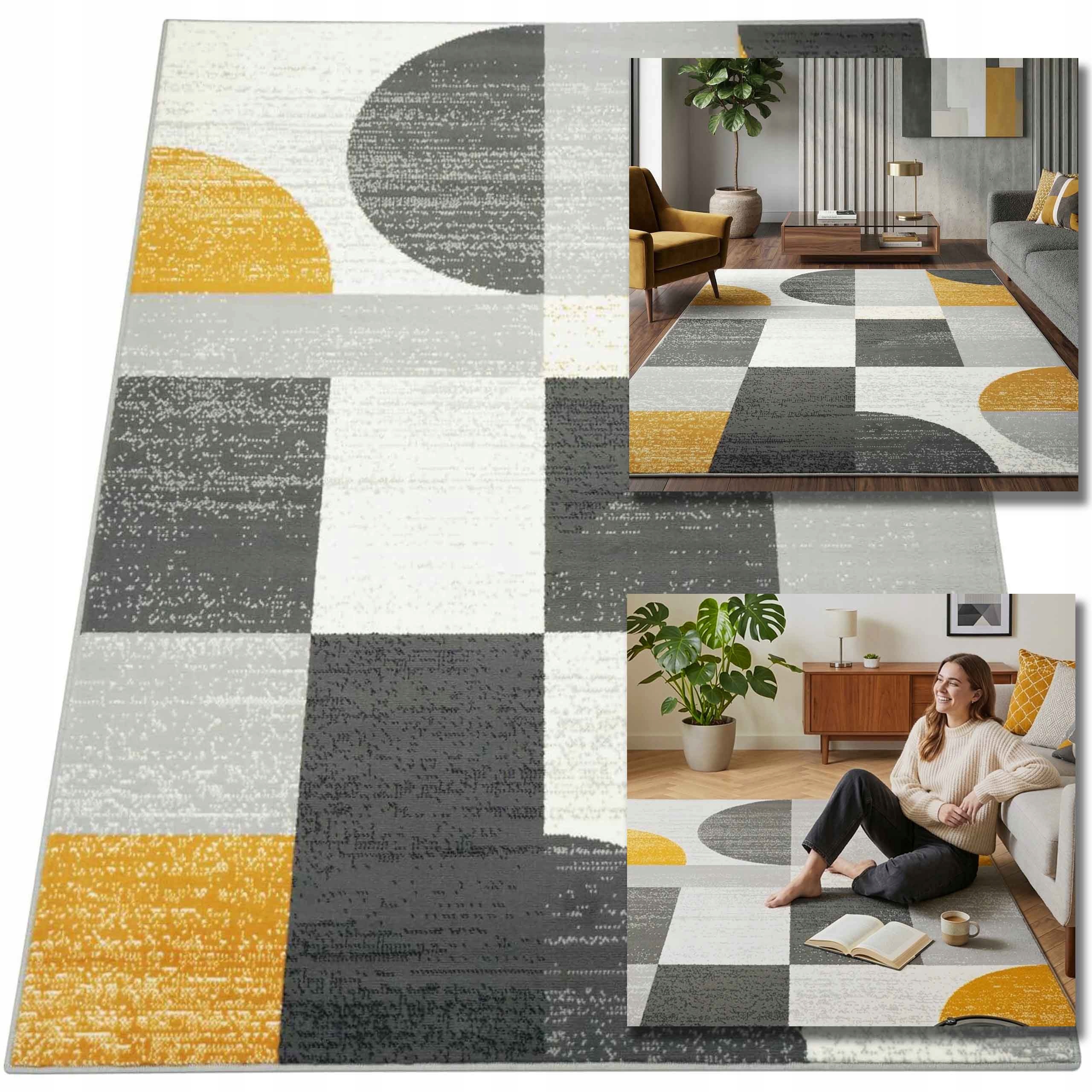 Koberec Do Obývacího Pokoje Kuchyně Měkký Moderní Loft Módní Ložnice Šedý 150X210