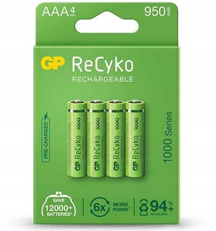 

Akumulatorki Aaa Gp Recyko R03 950 mAh 4 szt