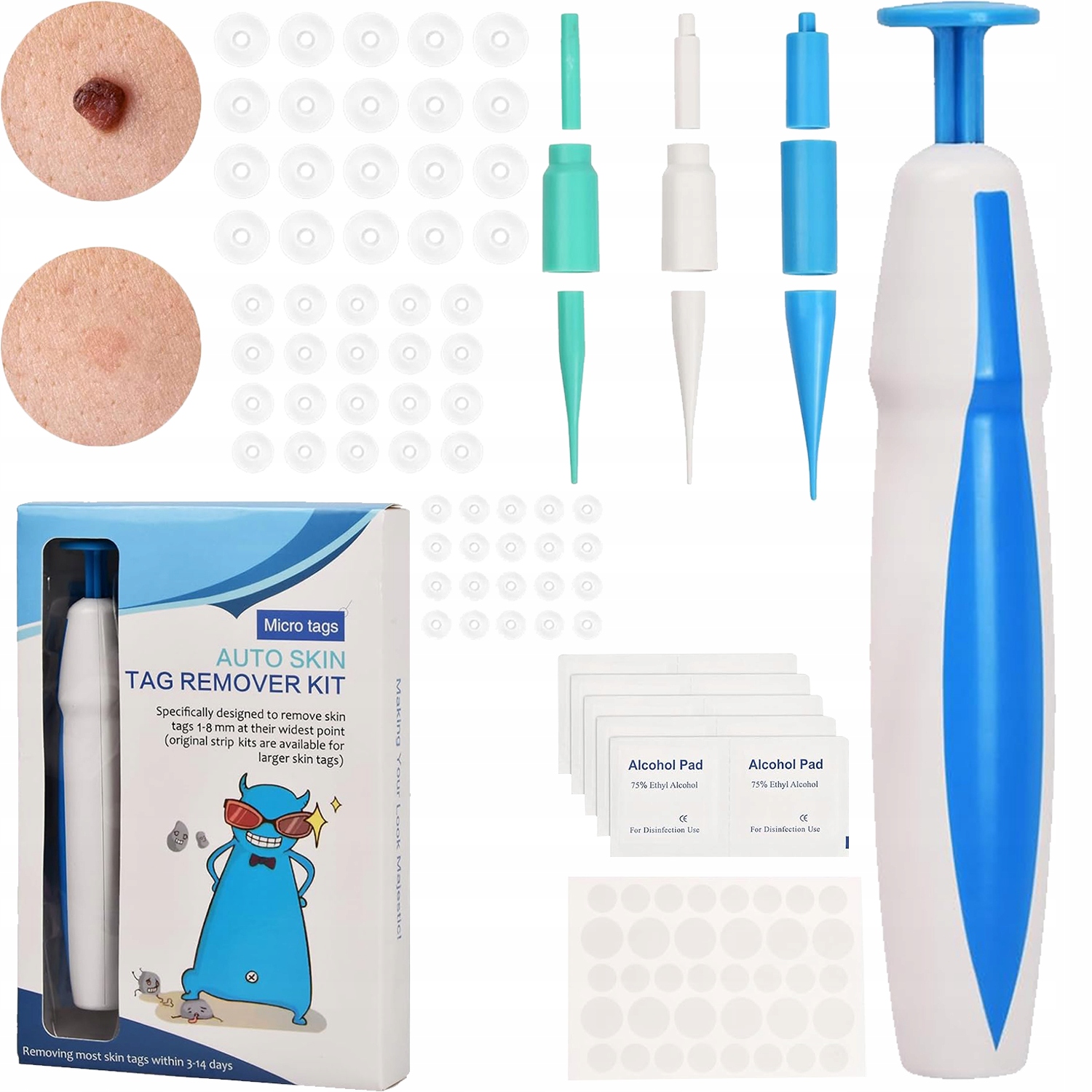 2V1 Rychlá sada pro odstranění kožních výrůstků, bezbolestná