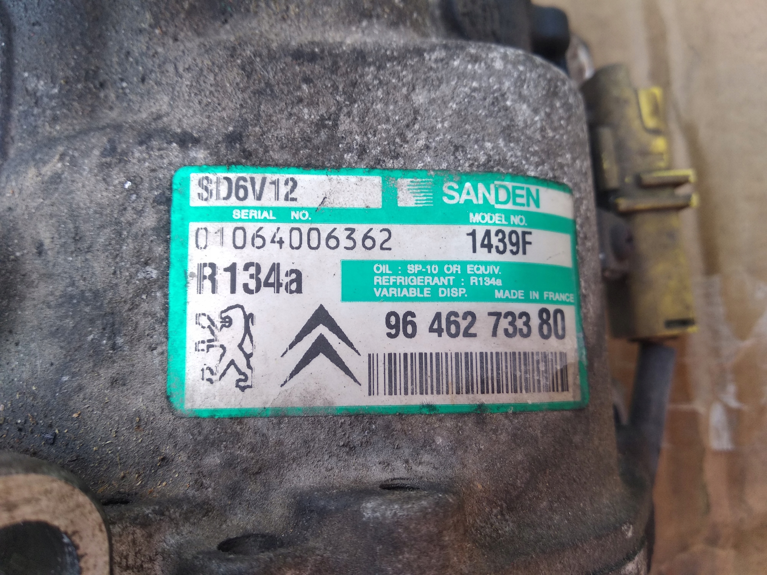 Компрессор кондиционера CITROEN C2 C3 peugeot 207 9646273380