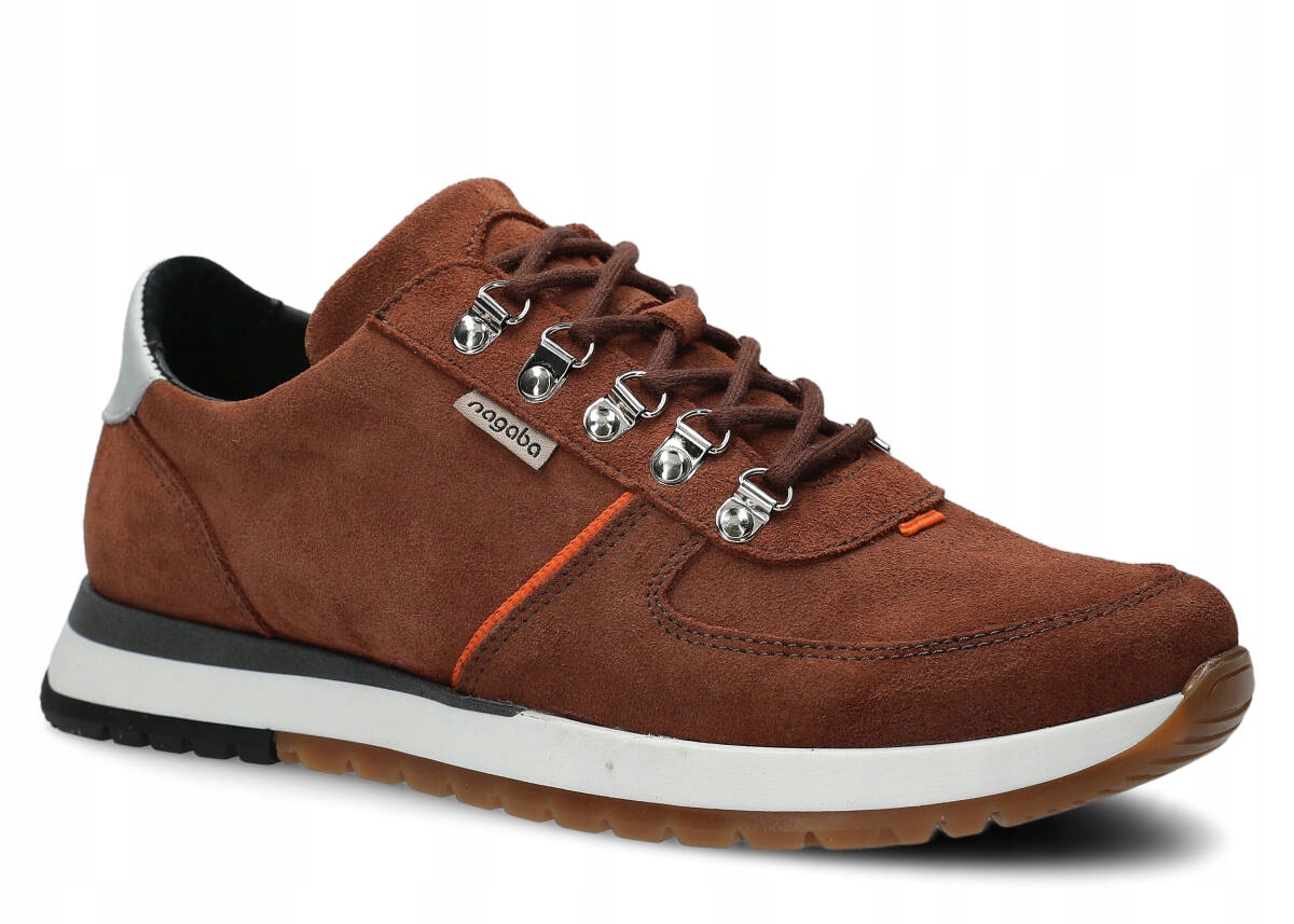 Nagaba 460 Hnědý Velur Pohodlné Kožené Polské Pánské Polobotky