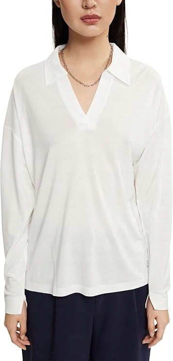 Esprit Bílá Halenka S Límečkem A Dlouhým Rukávem, Velikost 6FA