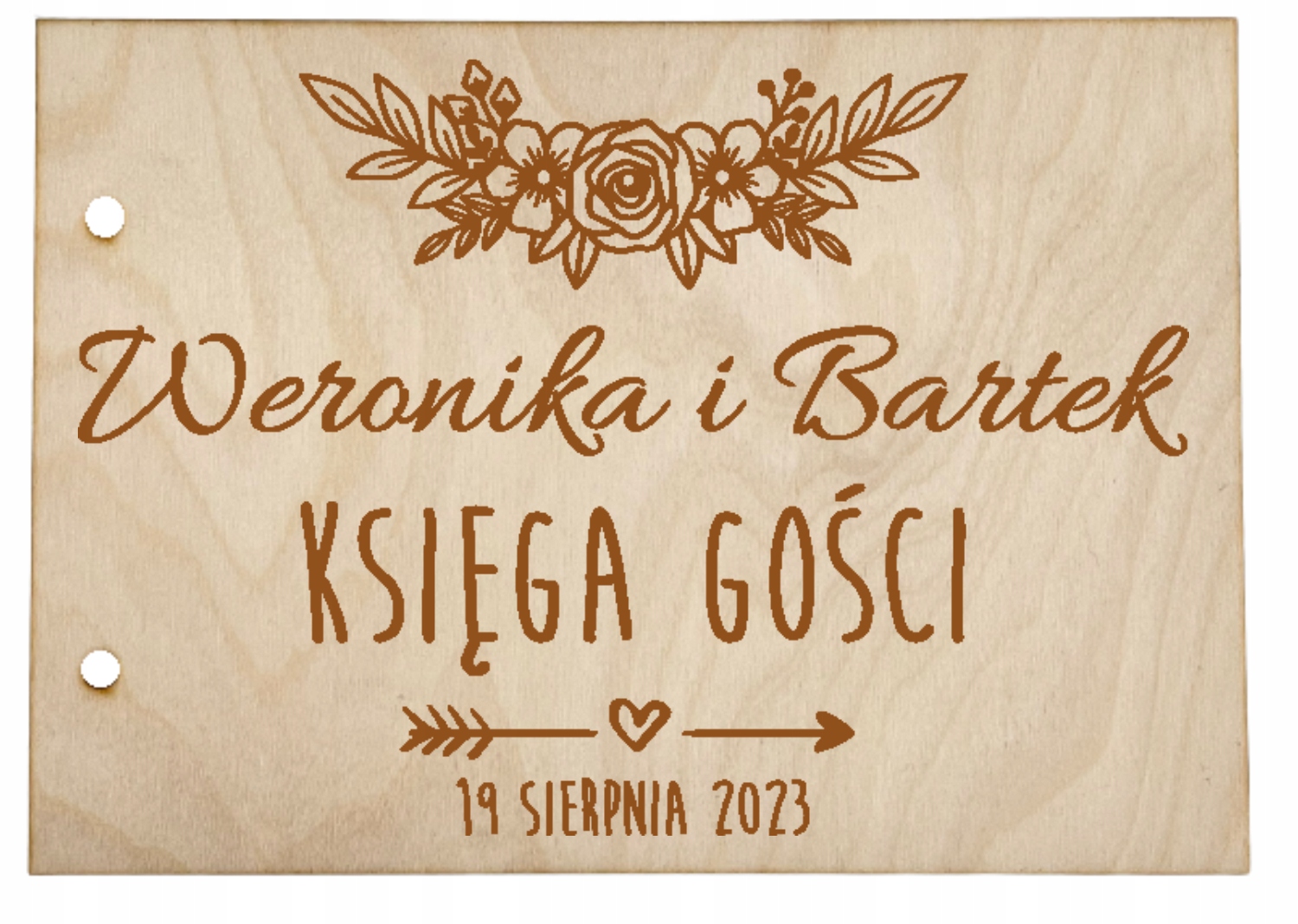 

Drewniana księga gości weselnych Nowożeńcy na Ślub