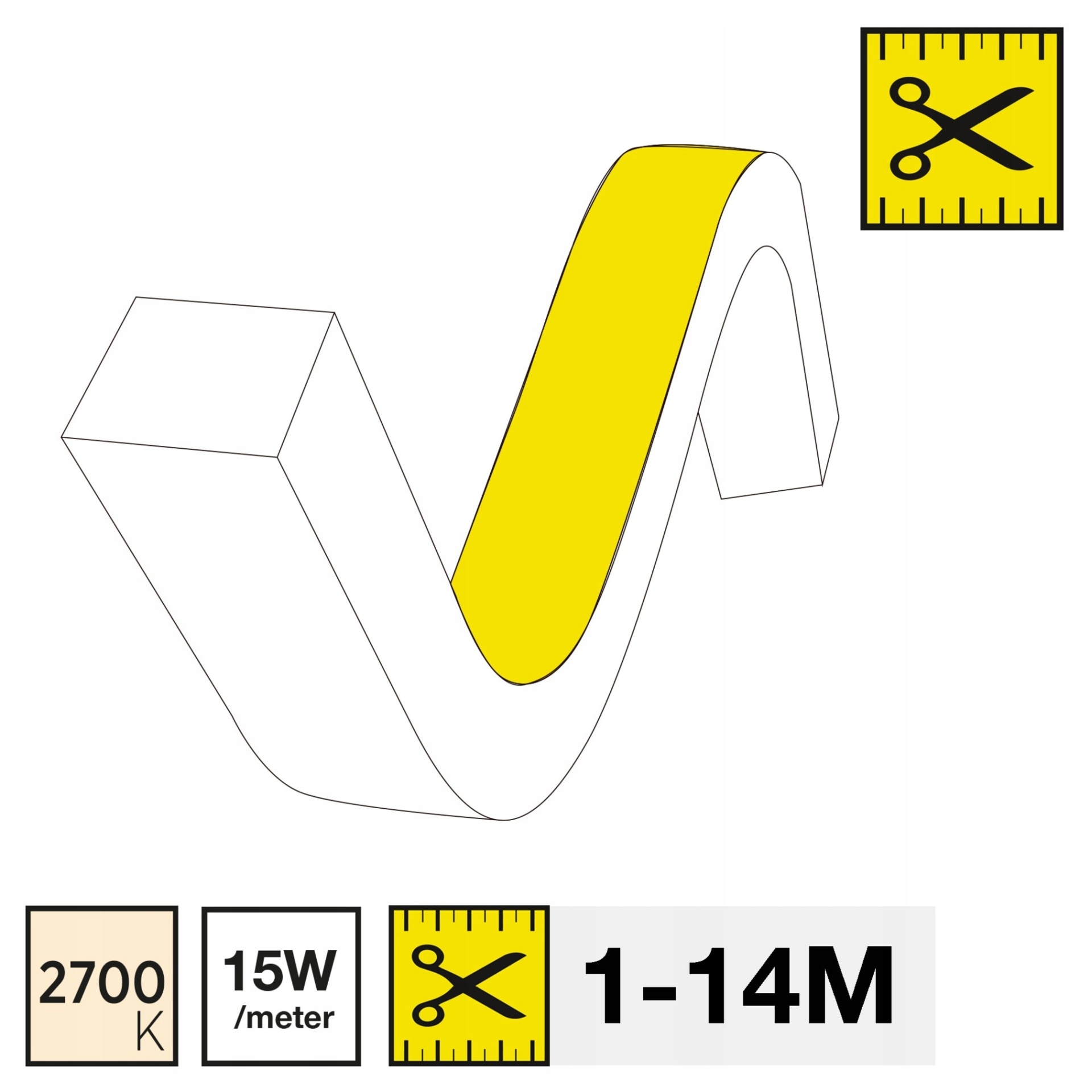 Led pásik Slc Neon Flex Top 2700K 15W 1057LM 1-14M IP67