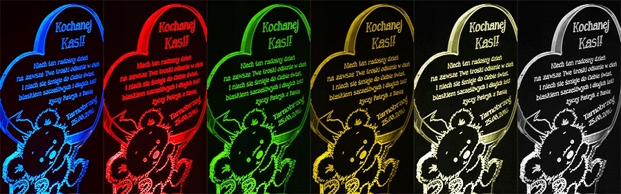 Statuetka Lampka Prezent na Walentynki Twój tekst Rodzaj statuetka