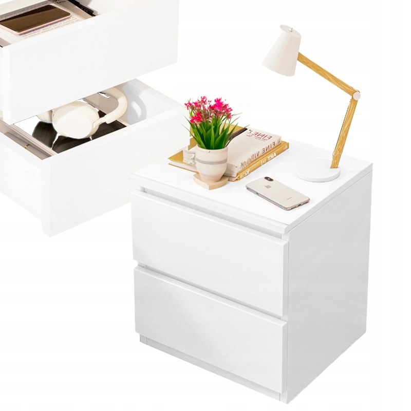 Noční Stolek Do Ložnice Obývacího Pokoje Skříňka Se Zásuvkami Bílá Loft