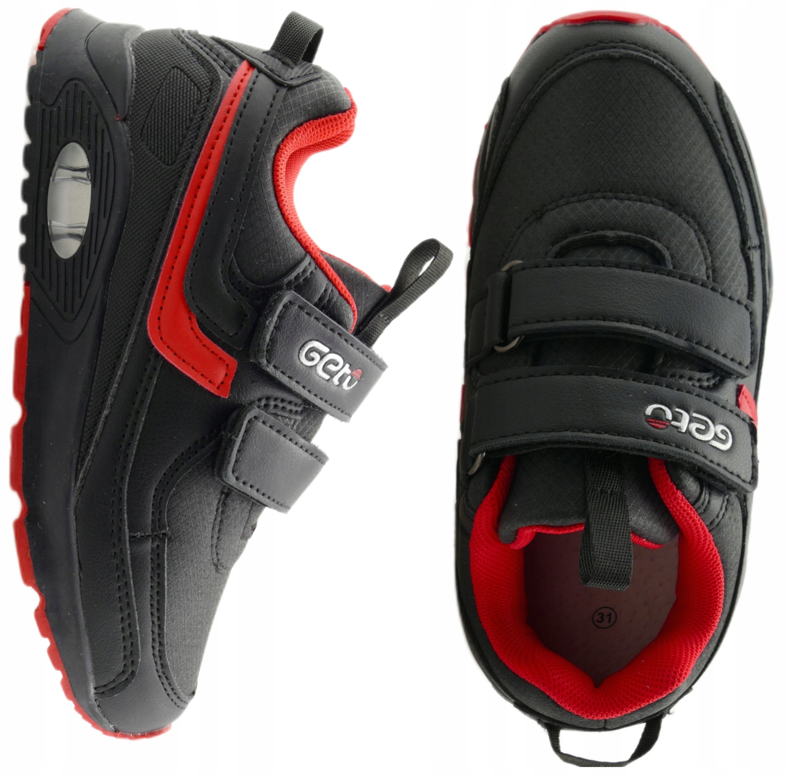 ADIDASY CHŁOPIĘCE BUTY DZIECIĘCE SPORTOWE TRAMPKI WKŁ. SKÓRA CZARNE R.37