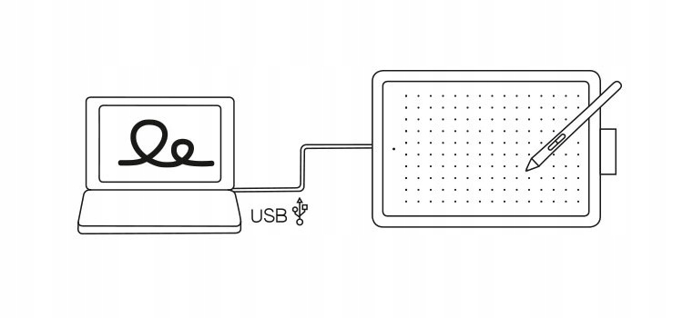 One by Wacom M tablet graficzny piórkowy CTL-672N zestaw z rysikiem LP-190K Model One Medium