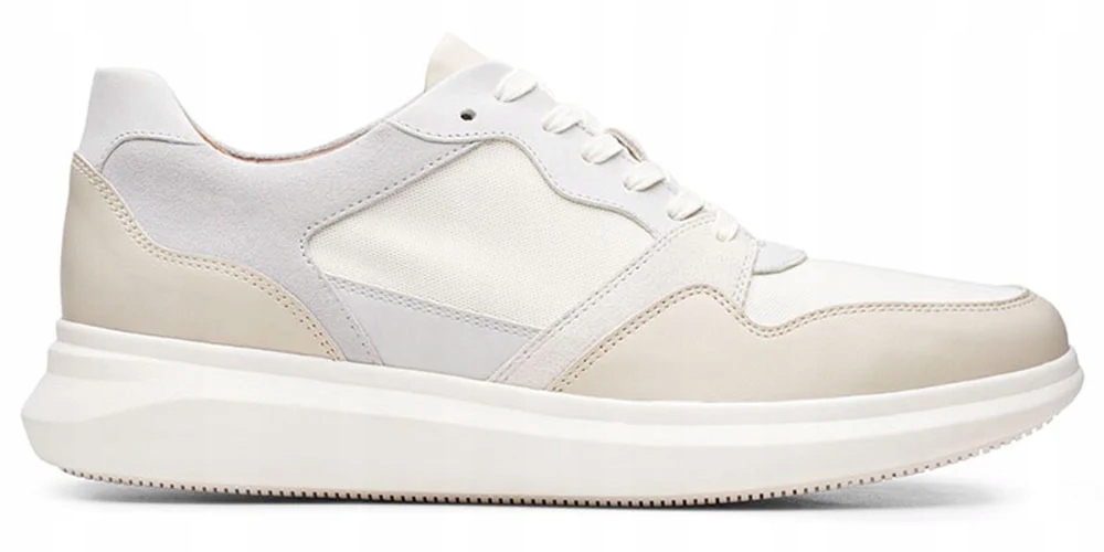 Clarks Pánské polobotky Un Globe Run White Combi velikost 44 Bílá kůže