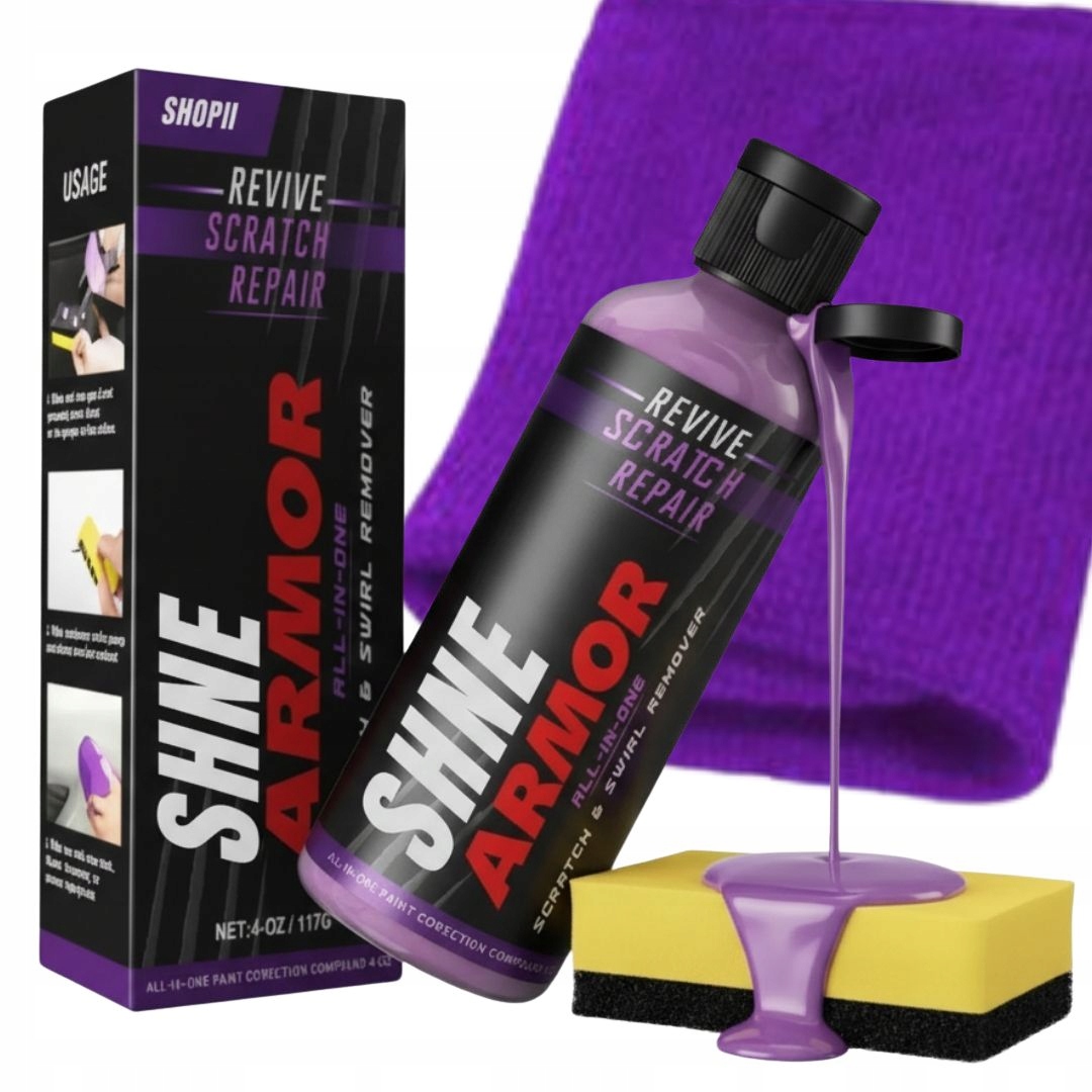 Zestaw Preparat Do Usuwania Rys Z Lakieru Gabka Mikrofibra Armor Nano