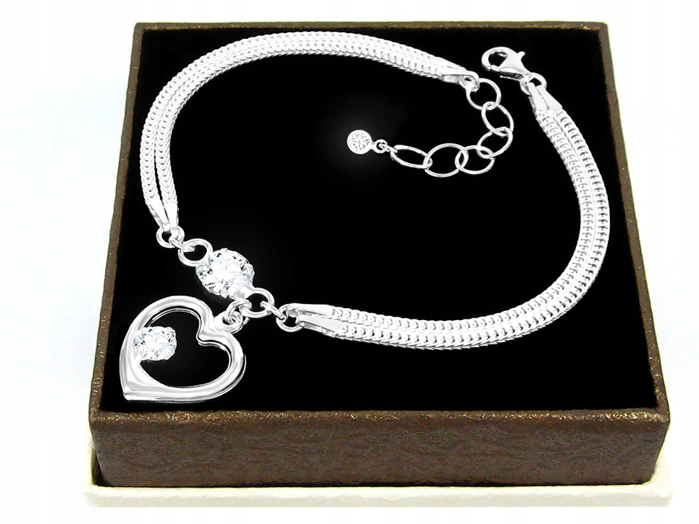 

Bransoletka celebrytka Serduszko z cyrkoniami B57