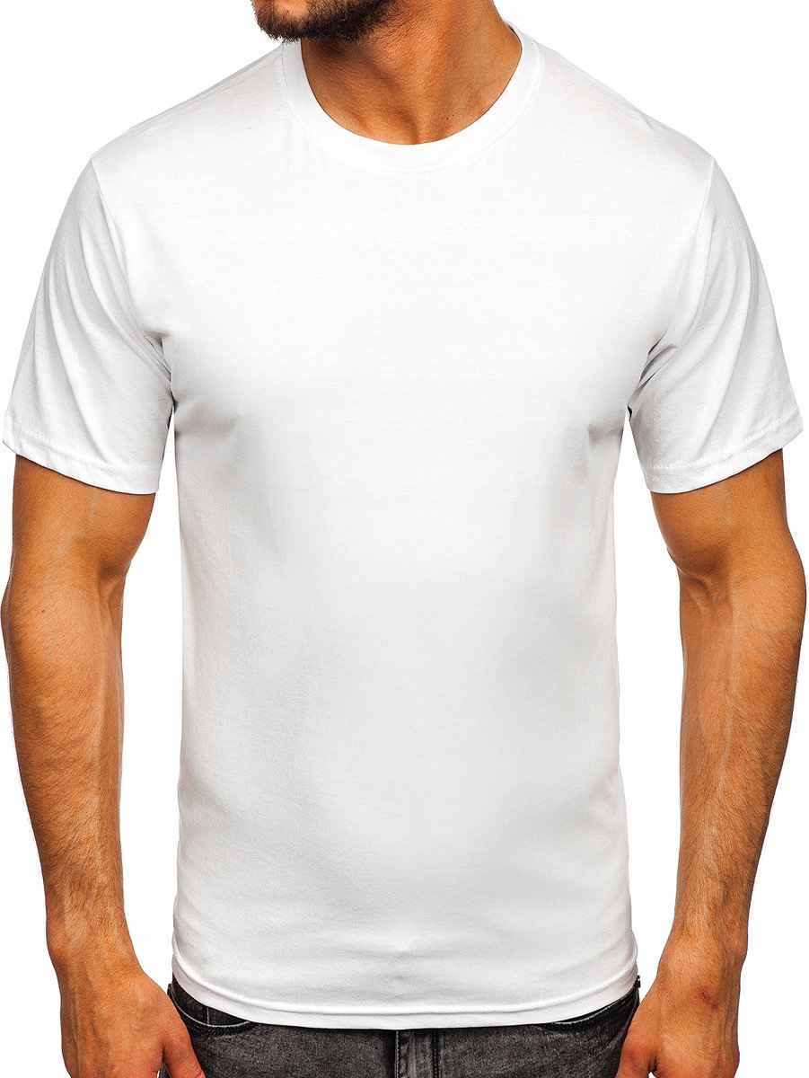 

T-shirt Męski Gładki Biały 192397 ROZMIAR_2XL