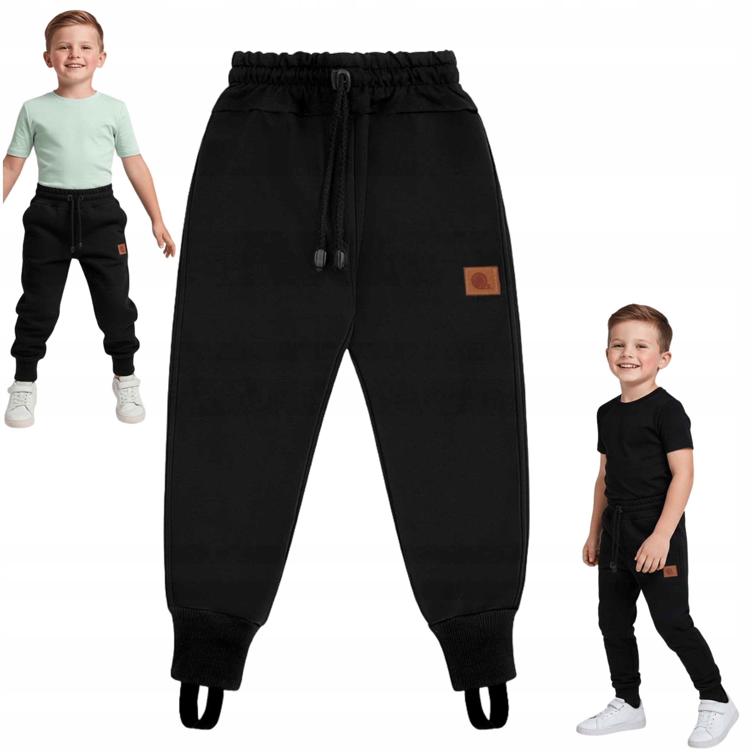 TuSzyte Spodnie Softshell Dla Dzieci Czarne Na Gumkę R. 116 Wodoodporne