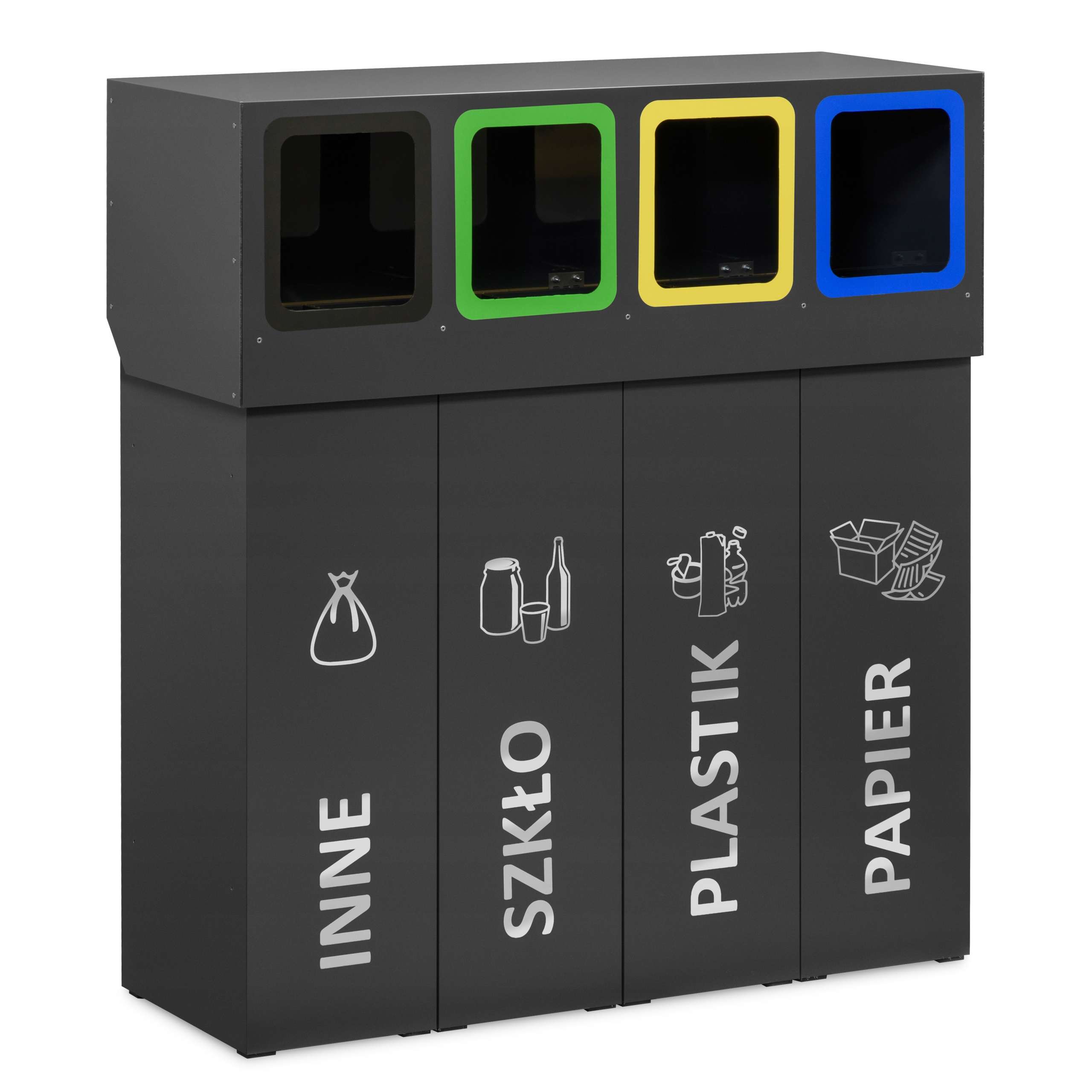 Levně Vnější modulární segregační koš s víkem Deneb-x 4 komory x 70 l