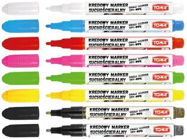 Marker kredowy cienki TOMA TO-297 ZŁOTY do szkła* Marka Toma