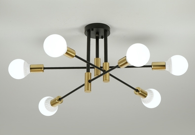 Lampa Wisząca Żyrandol Złoto-czarny Nowoczesny Do Salonu Sypialni