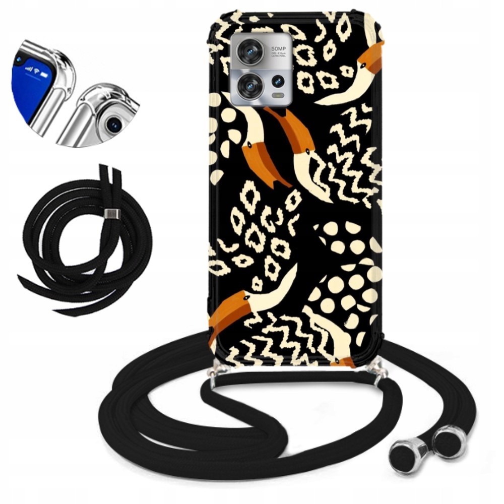 Pouzdro Crossbody Šňůra Černá Pro Motorola Edge S30 Pro Ženské Sladké Wzo