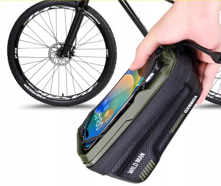 Sakwa Rowerowa na Ramę Wildman Uchwyt Etui na Telefon 1L Wodoodporna Twarda