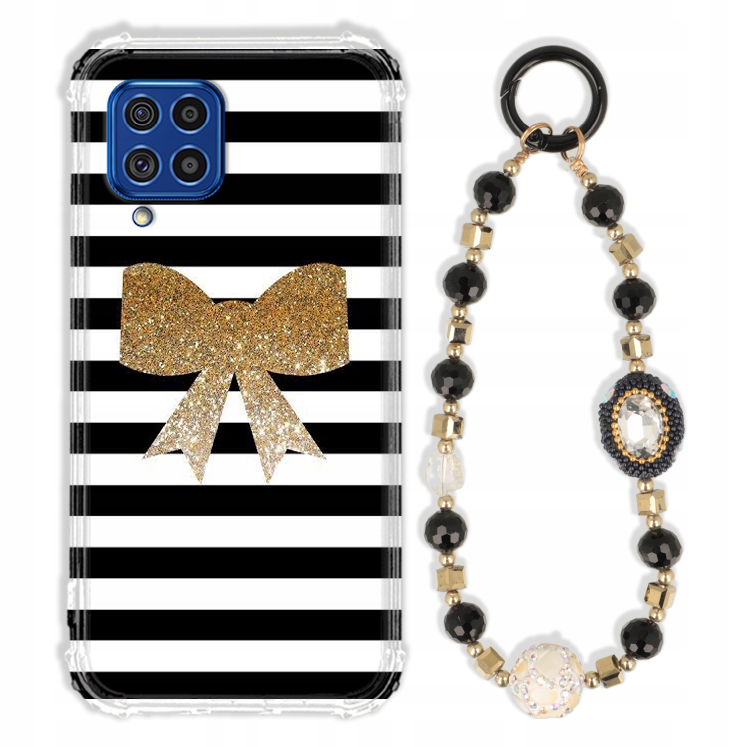 Puzdro Pre Samsung F62 Case Antishock Zirkóny Čierno Zlaté|odolné|pevné