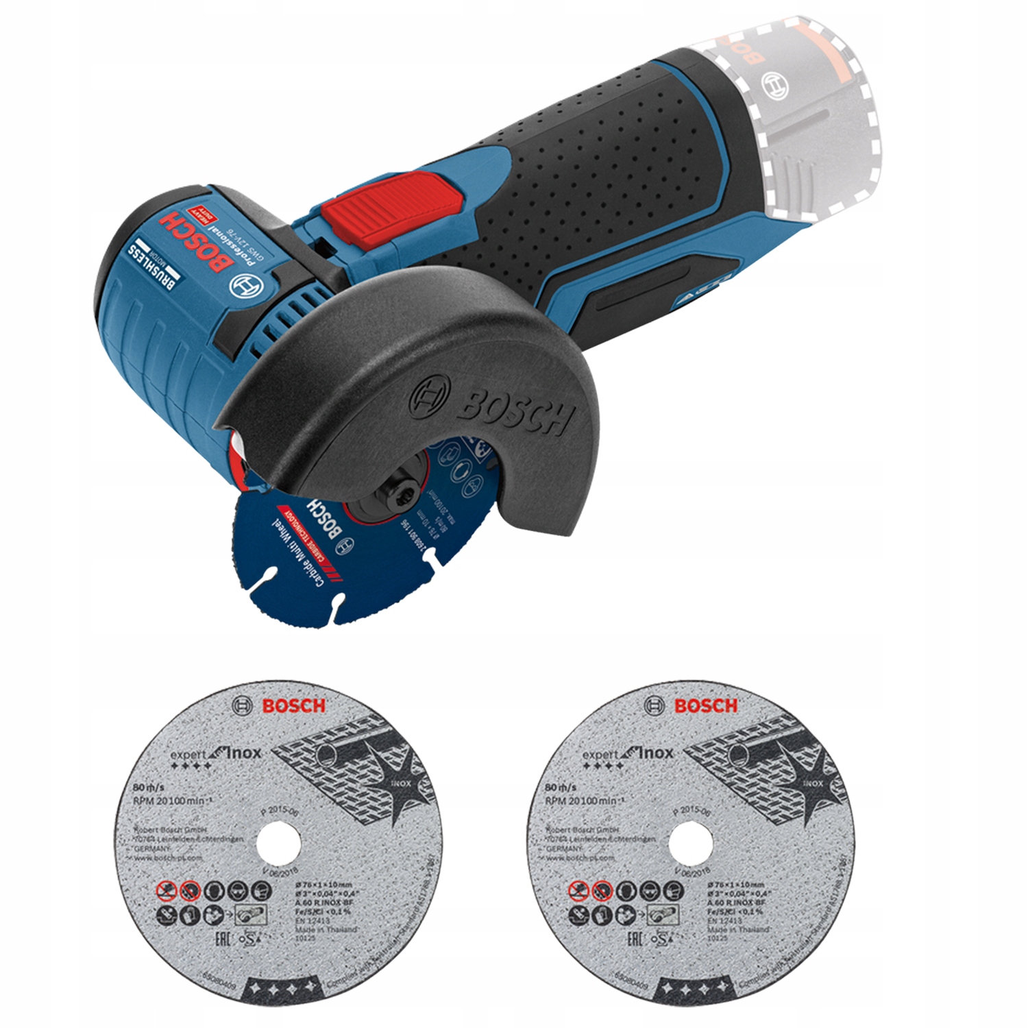 Bosch GWS12V-76 Mini Angle Grinder Metal Wood Hydroelectric Plastic Pipe  Tile Small Household Lithium Electric Cutting Machine