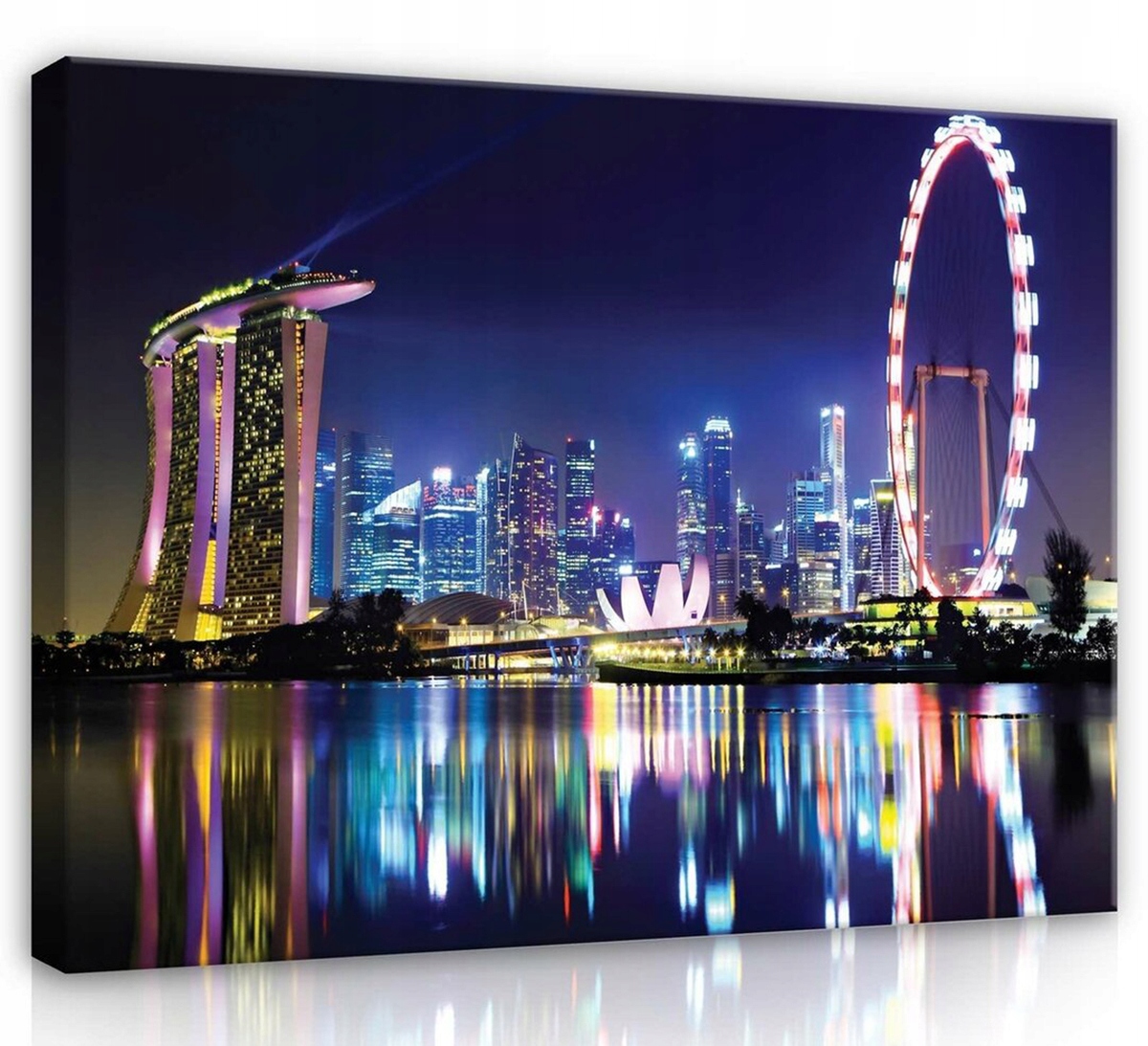 Obraz Na Plátně Canvas 100x75 Singapur Město Panorama Večer Noc Pohled